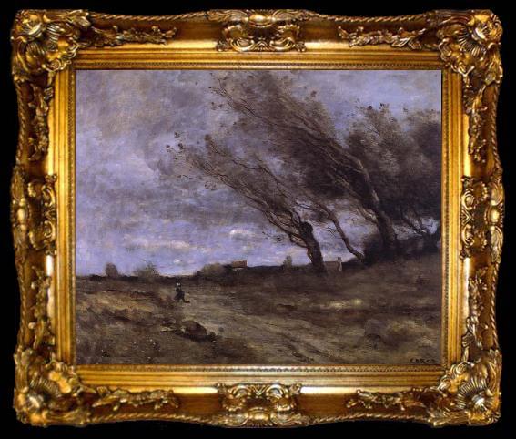 framed  Corot Camille Rafaga of wind, ta009-2